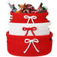 Breling 3 Pieces Christmas Gift Basket Coquette Bow Laundry Hamper Cotton Rope Storage Woven Rope Bin with Handles for Decoratio