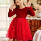 Arshiner Girls Christmas Dress Velvet Tutu Long Sleeve Winter Holiday Valentines Outfit Red Size 7