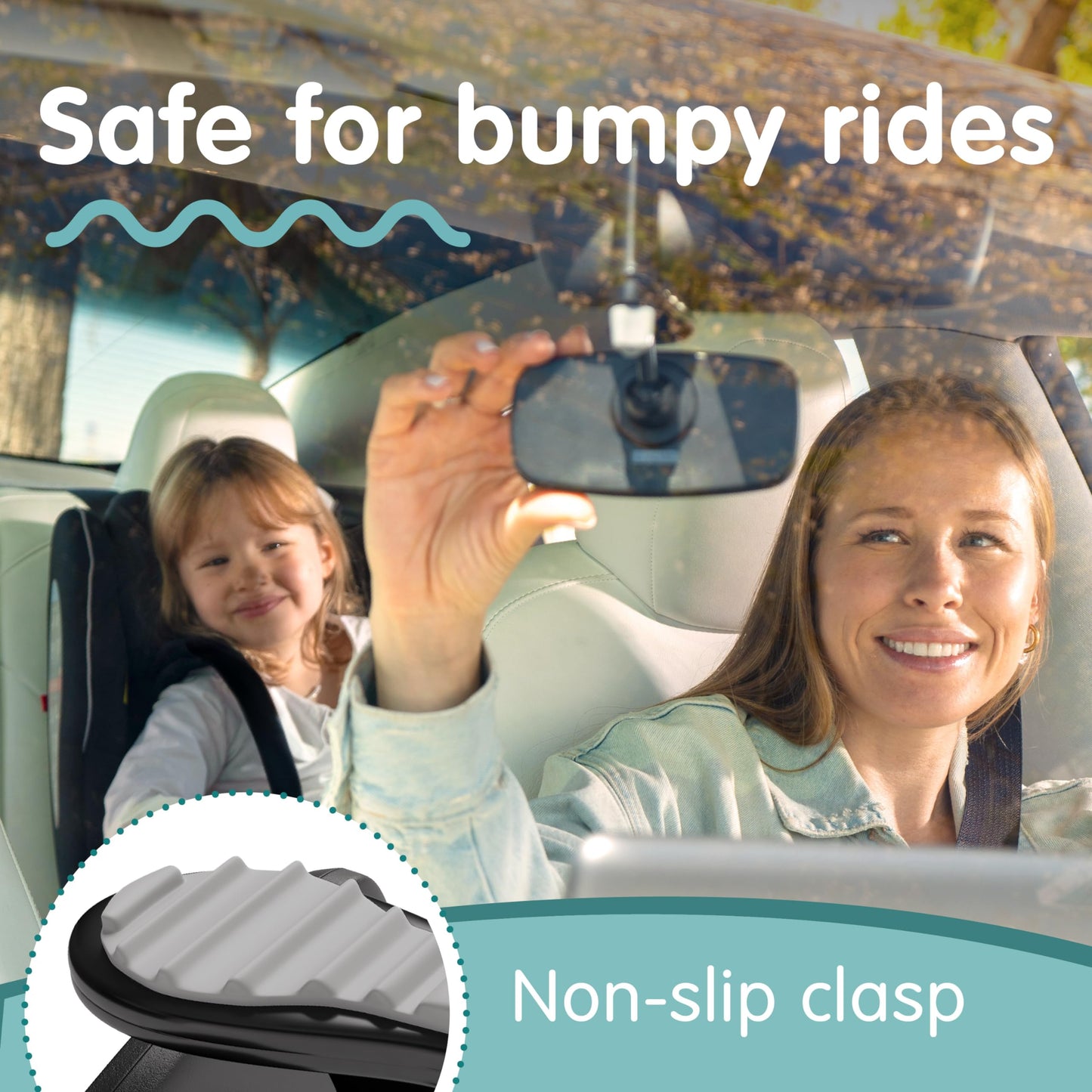 Onco Forward-Facing Baby Car Mirror - Clip On Car Mirror For Baby, 100% Shatterproof & Shake-Proof Baby Mirror For Car Journeys,