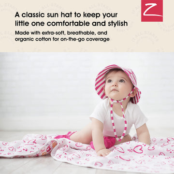 Zutano Unisex Baby Pastel Solid Sun Hat, Classic White, 24 Months
