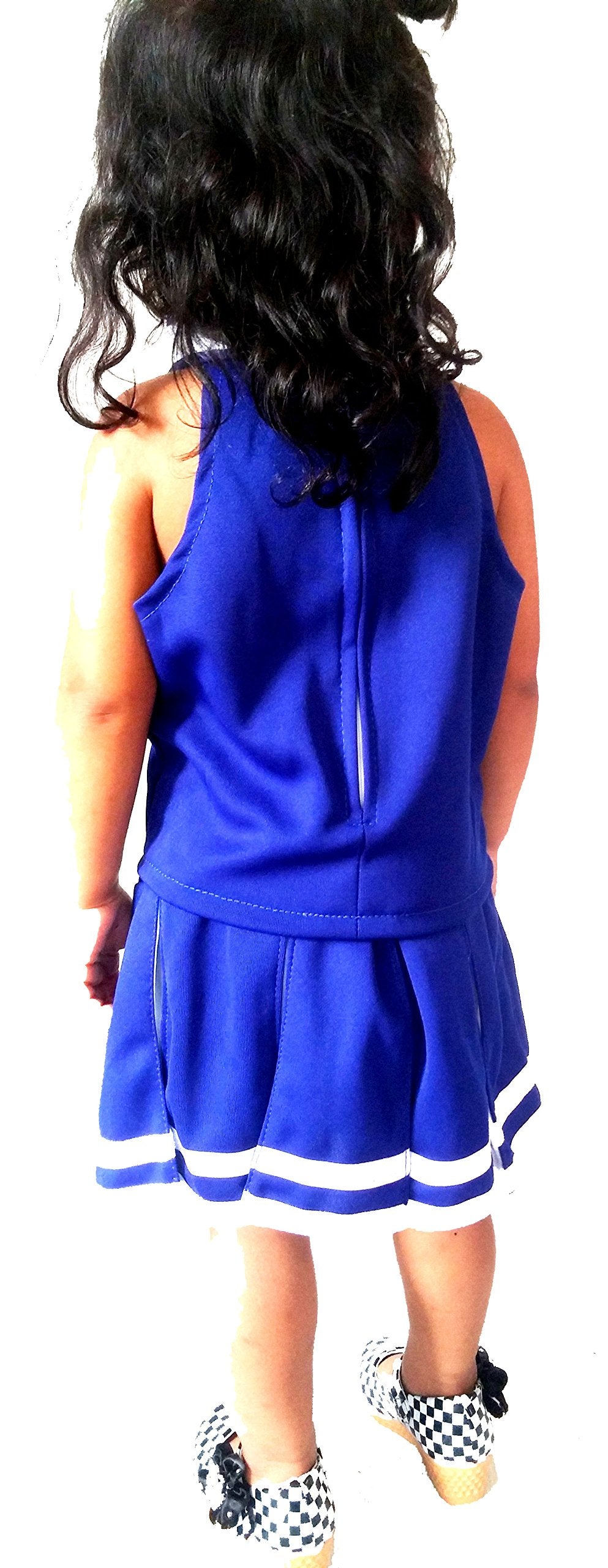 Total 2550 Little Girls' Cheerleader Cheerleading Outfit Uniform Costume Cosplay Blue/White (L / 8-10)