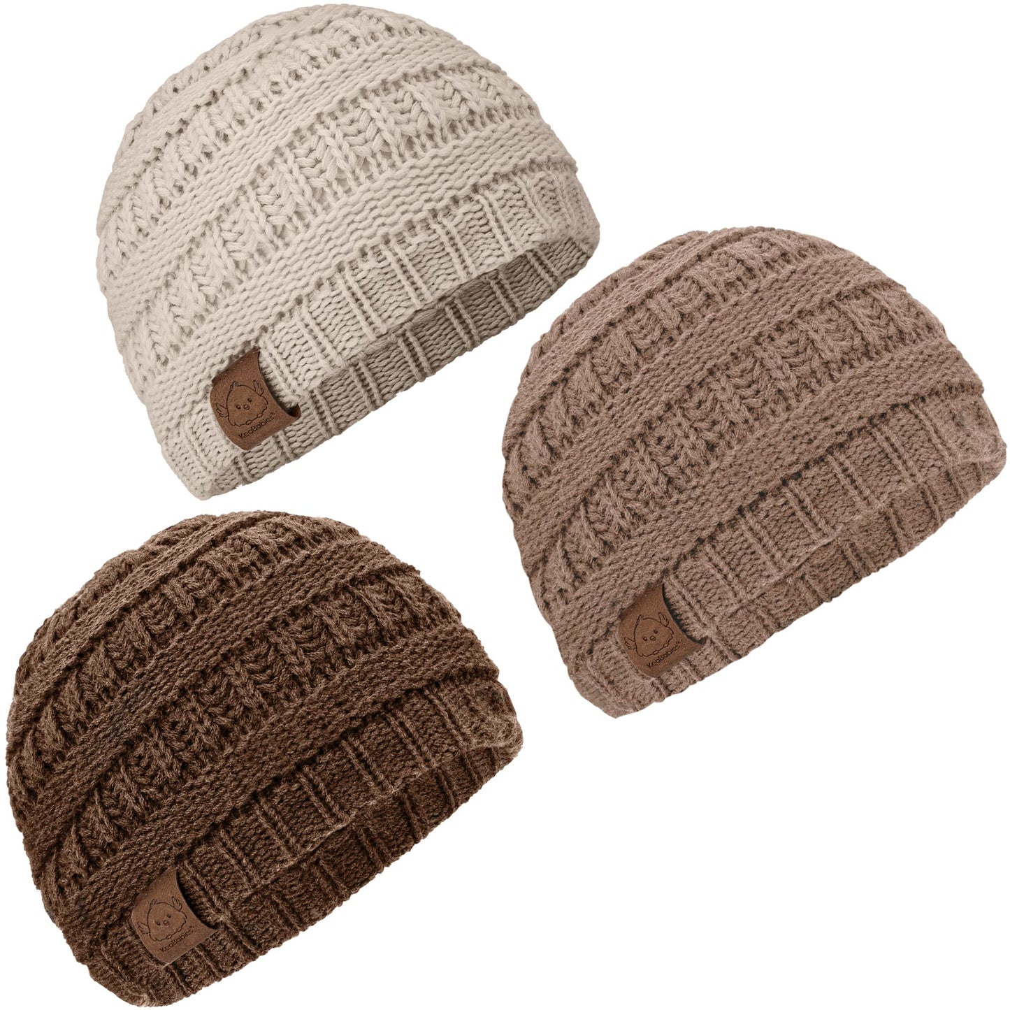 3-Pack Baby Beanies, Baby Hats - Newborn Hats, Baby Boy Hats, Baby Girl Hats For Winter (Pecan)