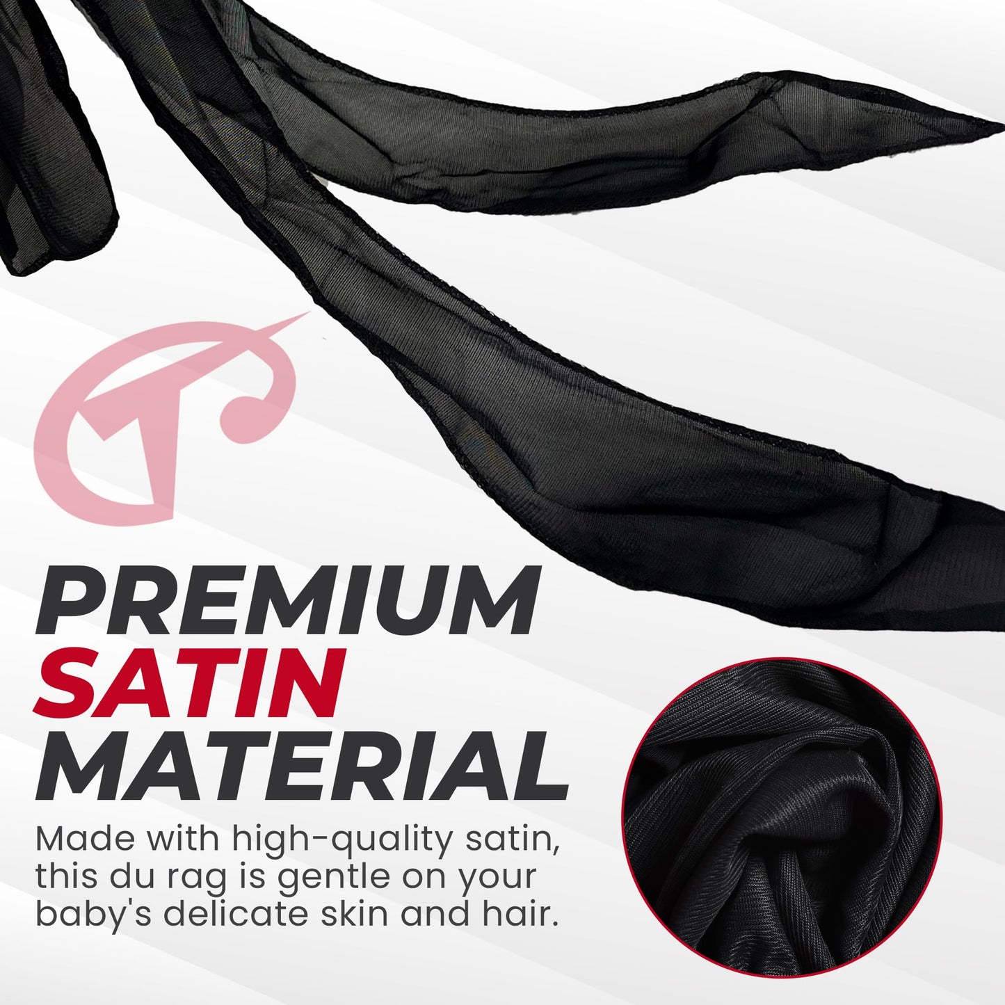 Titan Satin Baby Du Rag (Black)