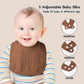 Susurration Muslin Baby Bibs 6 Pack Bandana Drool Bibs,Soft Square Adjustable Baby Drooling Bibs For Unisex Girls & Boys(Brown)
