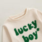 Lesimsam Toddler Baby Boy Valentine'S Day Outfit Letter Embroidery Long Sleeve Waffle Knit Sweatshirt And Pants Set (St Patricks