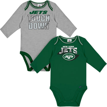 Nfl Gerber Unisex Baby Team 2 Pack Long Sleeve Onesie Bodysuit, Color, 6-12 Months