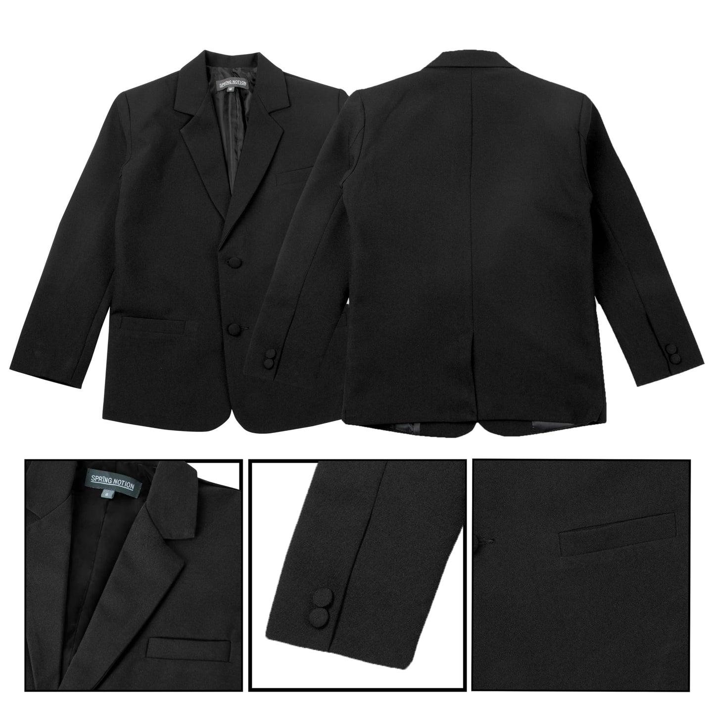 Spring Notion Baby Boys' Classic Fit Formal Black Dress Suit Set 18M (Large)