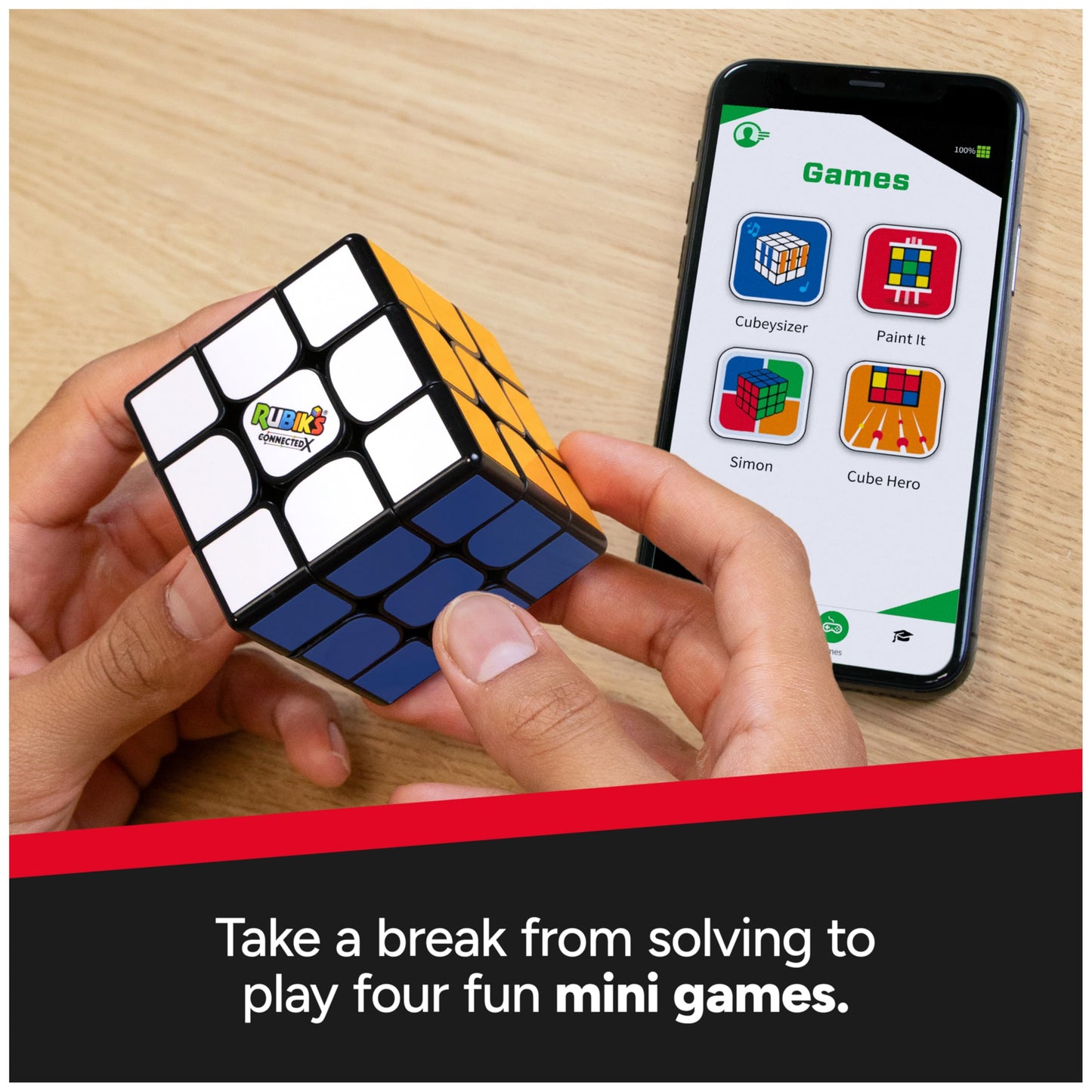 Rubiks Cube, The Original Rubiks Cube ConnectedX, Bluetooth-Enabled 3x3 Speed Cube with Guided Learning App for Beginners, Brai