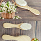 Molylove Baby Hair Brush With Wooden Handle And Comb Set For Newborns & Toddlers | Natural Soft Goat Bristles L Wood Comb L Purp