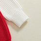 Girls Valentines Day Sweater Toddler Girl Valentines Day Outfit Love Embroidery Knit Pullover Sweatshirt Top(G-Red Love,6-7T)