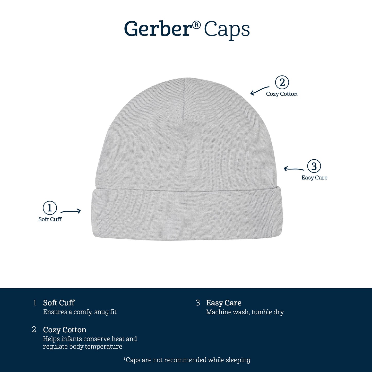 Gerber Unisex Baby 5-Pack Caps, Orange Safari, 0-6 Months