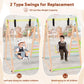 Cozibb 7 In 1 Indoor Jungle Gym For Kids, Foldable Toddler Indoor Playground With Slide, Beechwood & Baby Swing, Climbing Wall &
