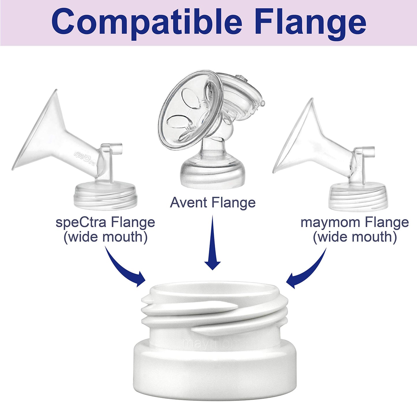 Maymom Bottle Thread Changer Compatible With Spectra 9 Plus Spectra S1 Spectra S2 Flange, Maymom Widemouth Flange, Avent Flange,