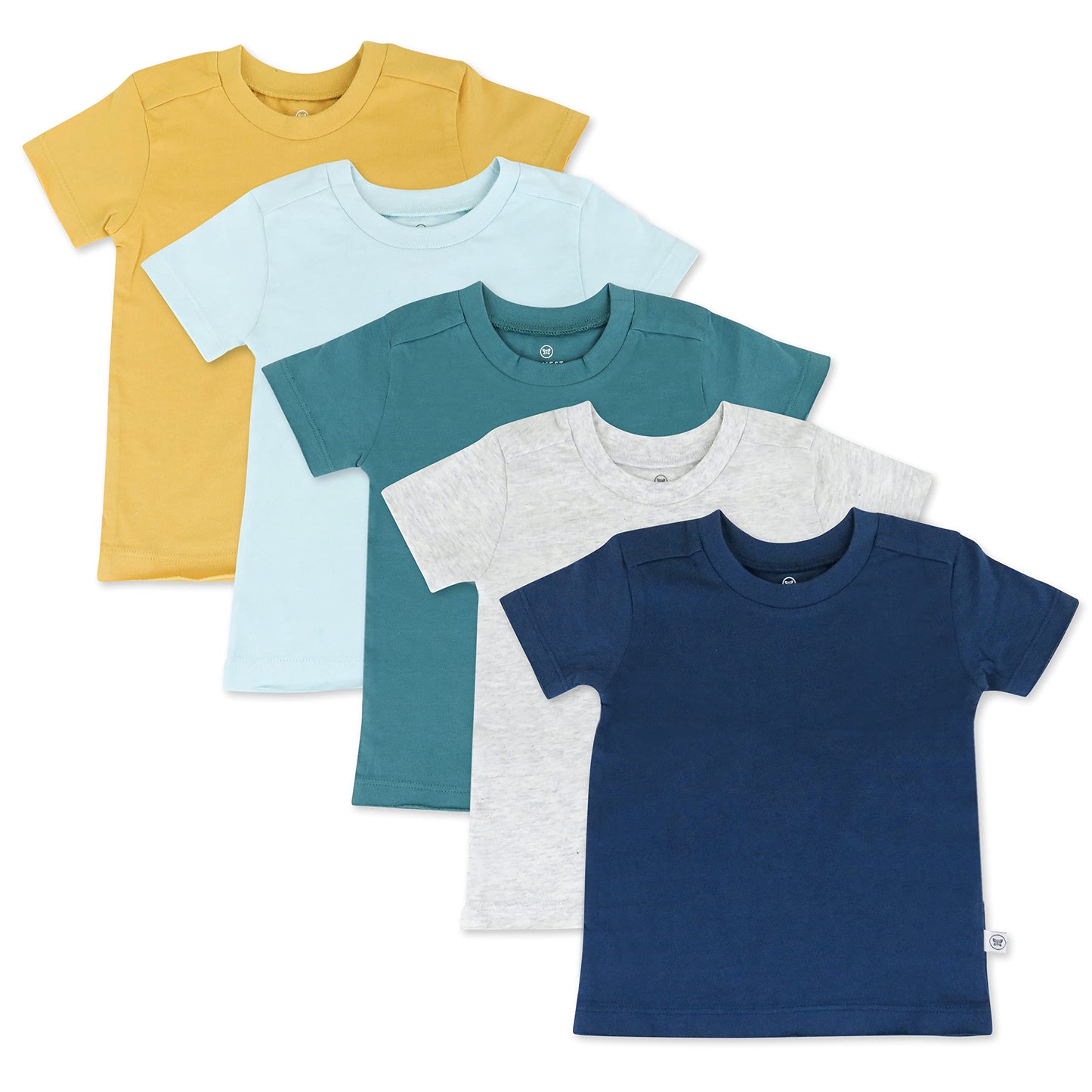 Honestbaby Multipack Short Sleeve T-Shirt Tee 100% Organic Cotton Infant Baby, Toddler, Little Kids Boys, Girls, Unisex (Legacy)