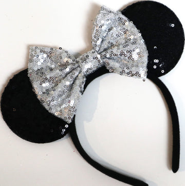 Clgift Sparkly Mickey And Minnie Ears In Silver, Rainbow, And Rose Gold