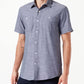 Amazon Essentials Mens Short-Sleeve Chambray Shirt, Grey, X-Large