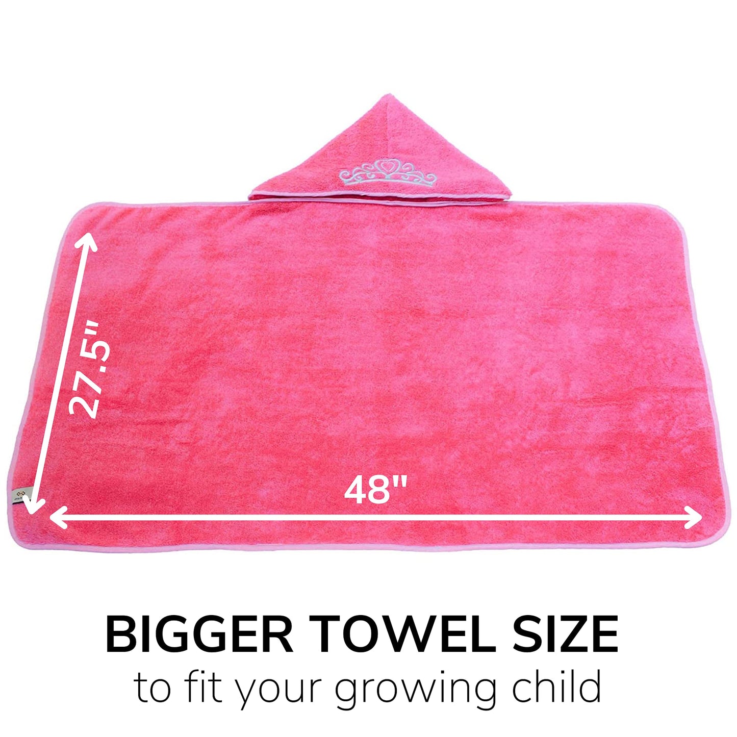 Ultra-Homes Princess Baby Bath Towel [Pink] Hooded Toddler Towels For Girls Up To 10 Years - Oversized Baby Towel With Super Abs