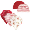 Hudson Baby Unisex Baby Cotton Bib And Headband Or Caps Set, Reindeer, One Size