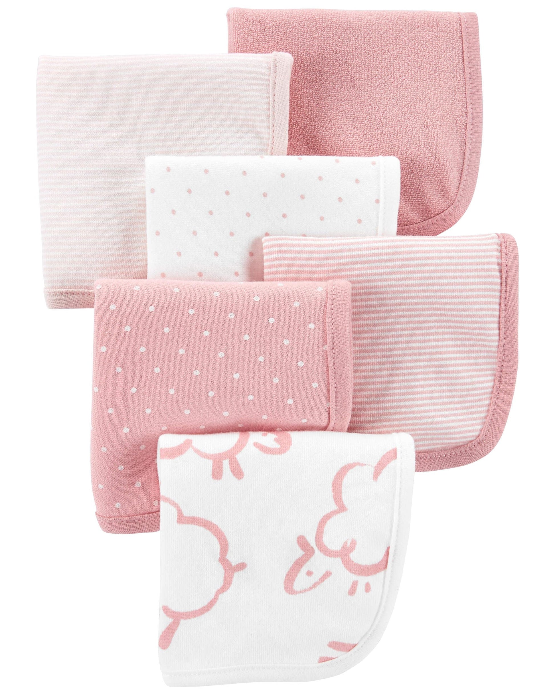 Carter'S 6-Pack Washcloths (Pink)