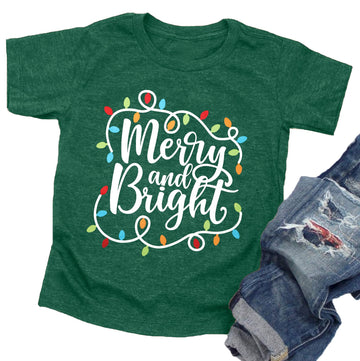 Christmas Shirts Toddler Girls Boys Xmas Graphic Tee Holiday Tops Letter Print T-Shirt Funny Saying(Green4,110)