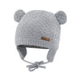 Bestjybt Baby Hat Cute Bear Infant Toddler Earflap Fleece Lined Beanie Warm Caps For Fall Winter (Grey-B, 0-6 Months)