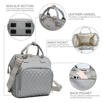 Ezgnuk Small Diaper Bag, Mini Baby Backpack, Multi-Function Waterproof Travel Tote Work Bag