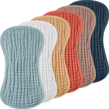 Frienda Muslin Burp Cloths 6 Pack Cotton Large 20''X 9'' Extra Absorbent And Soft Baby Burping Cloth For Baby Boy Girl Unisex(Cu