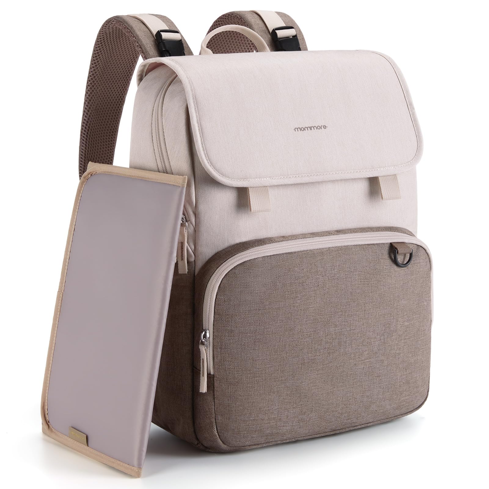 Mommore Diaper Bag Backpack Unisex Baby Bag Large Diaper Bag With Changing Pad, Insulated Pockets, Stroller Buckles, Durable Tra