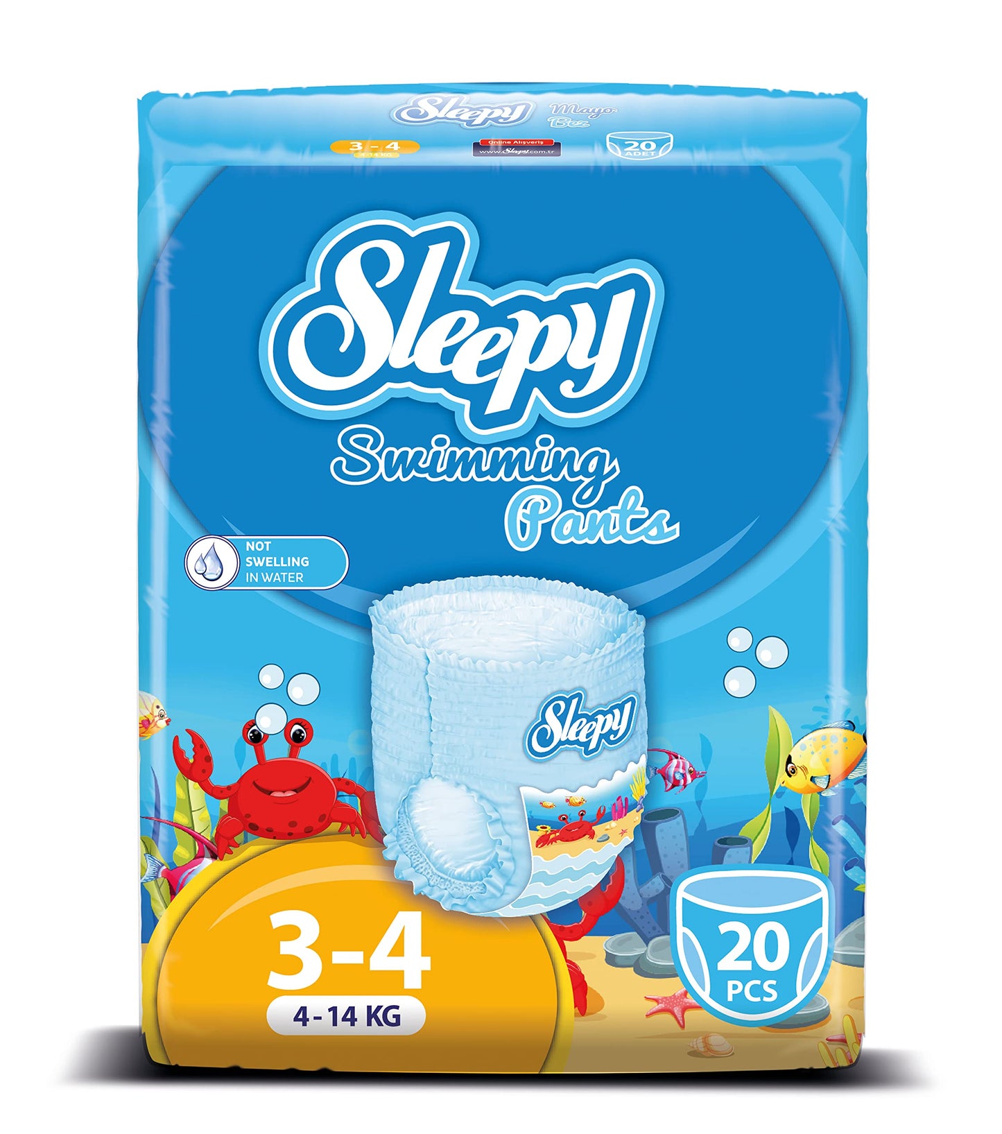 Swim Diapers, Swim Pants For Little Swimmers Size 3-4 (9-31 Lbs, Count- 20 Pcs), Disposable Diaper For Splashers