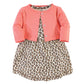 Touched By Nature Baby Girls' Organic Cotton Dress And Cardigan, Leopard, 12-18 Months