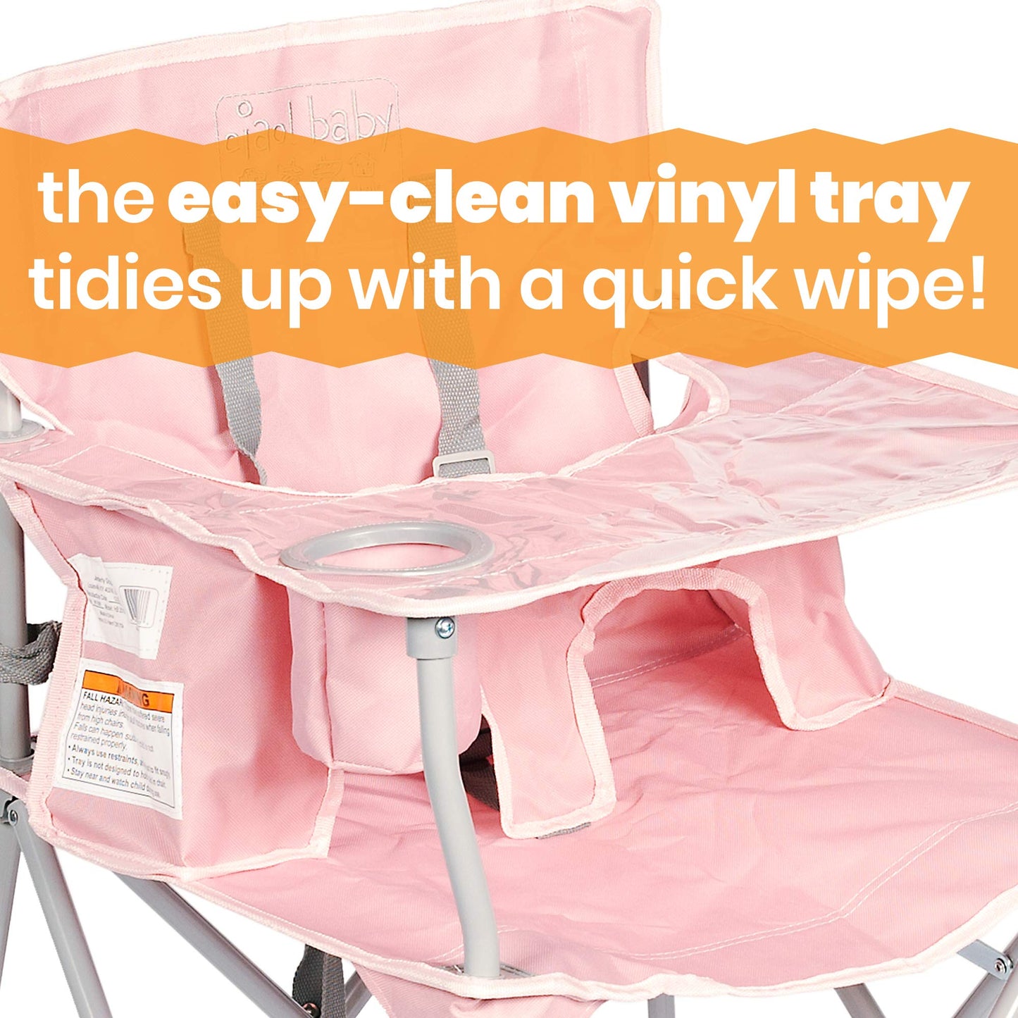 ciao! baby Portable High Chair for Babies and Toddlers, Fold Up Outdoor Travel Seat with Tray and Carry Bag for Camping, Picnics
