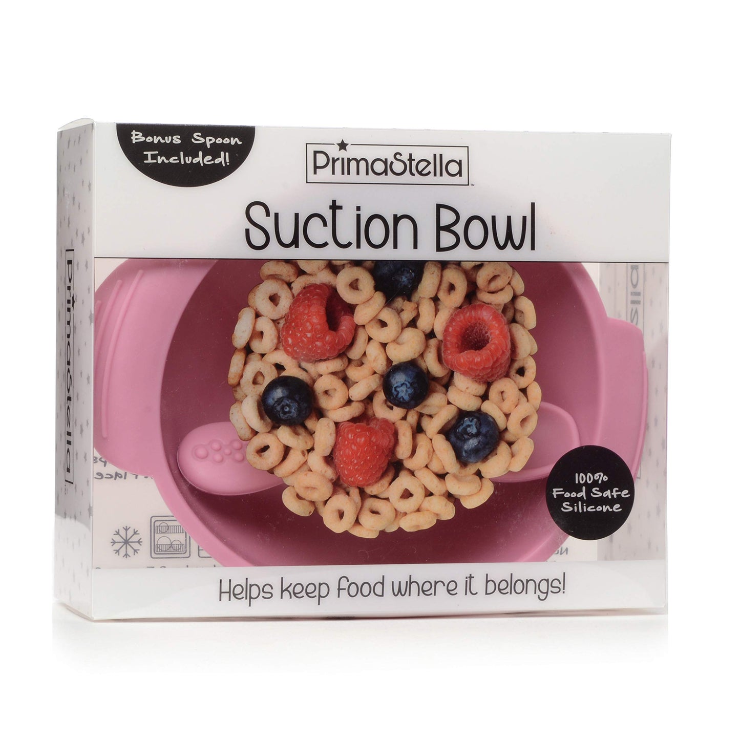 Primastella Unbreakable Silicone Non-Slip Bowl And Chew Spoon Set For Babies And Toddlers (Purple)