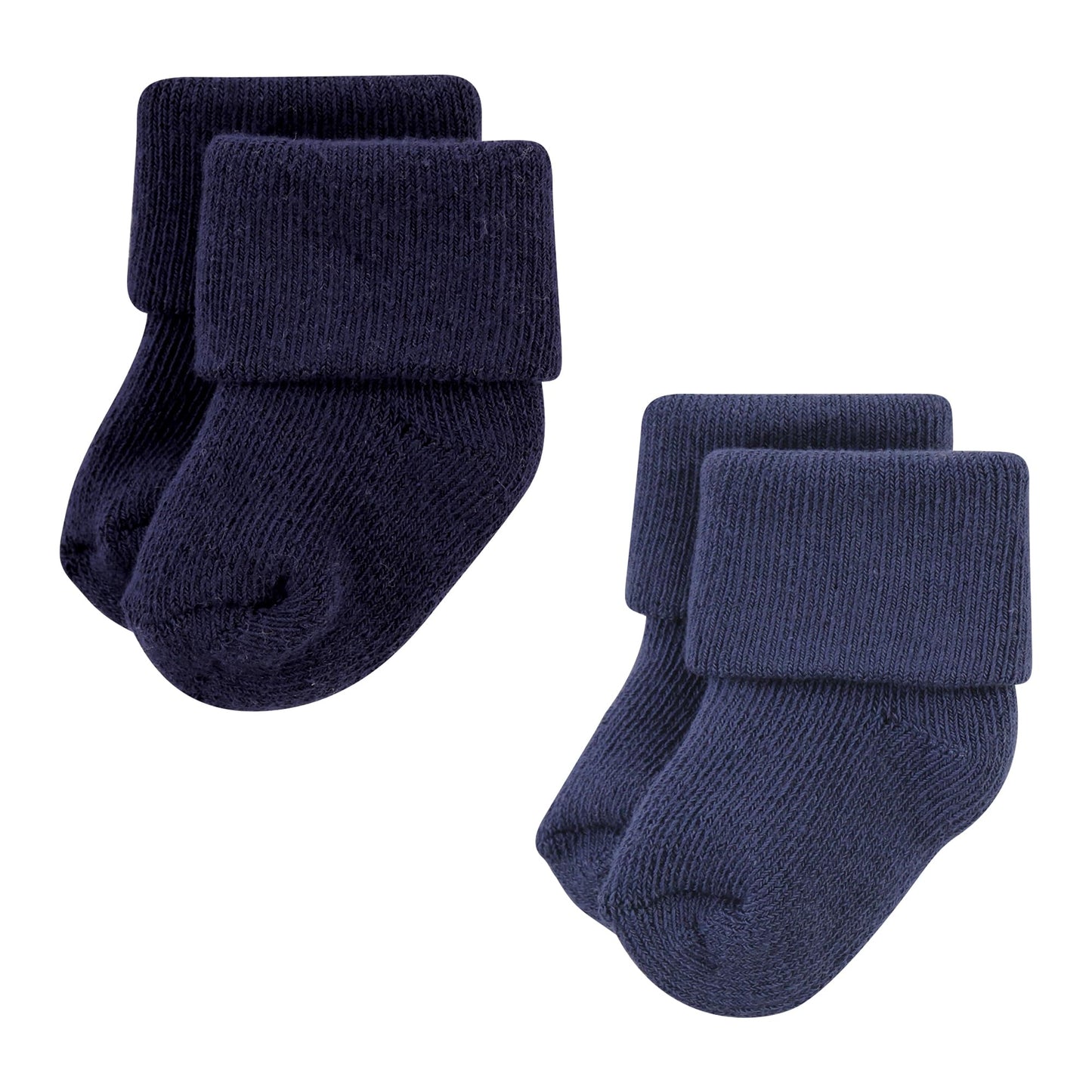 Hudson Baby Unisex Baby Cotton Rich Newborn And Terry Socks, Solid Blue Gray 8 Pack Terry, 0-6 Months