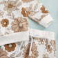 3Pcs Baby Girl Outfits Floral Sweatshirt + Pants + Headband Infant Fall Winter Clothes White 0-6 Months