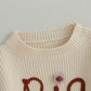 Creairy Big Sister Little Sister Matching Outfits Toddler Baby Girl Chunky Knit Sweater Warm Sweatshirt Knitted Fall Clothes (Bi