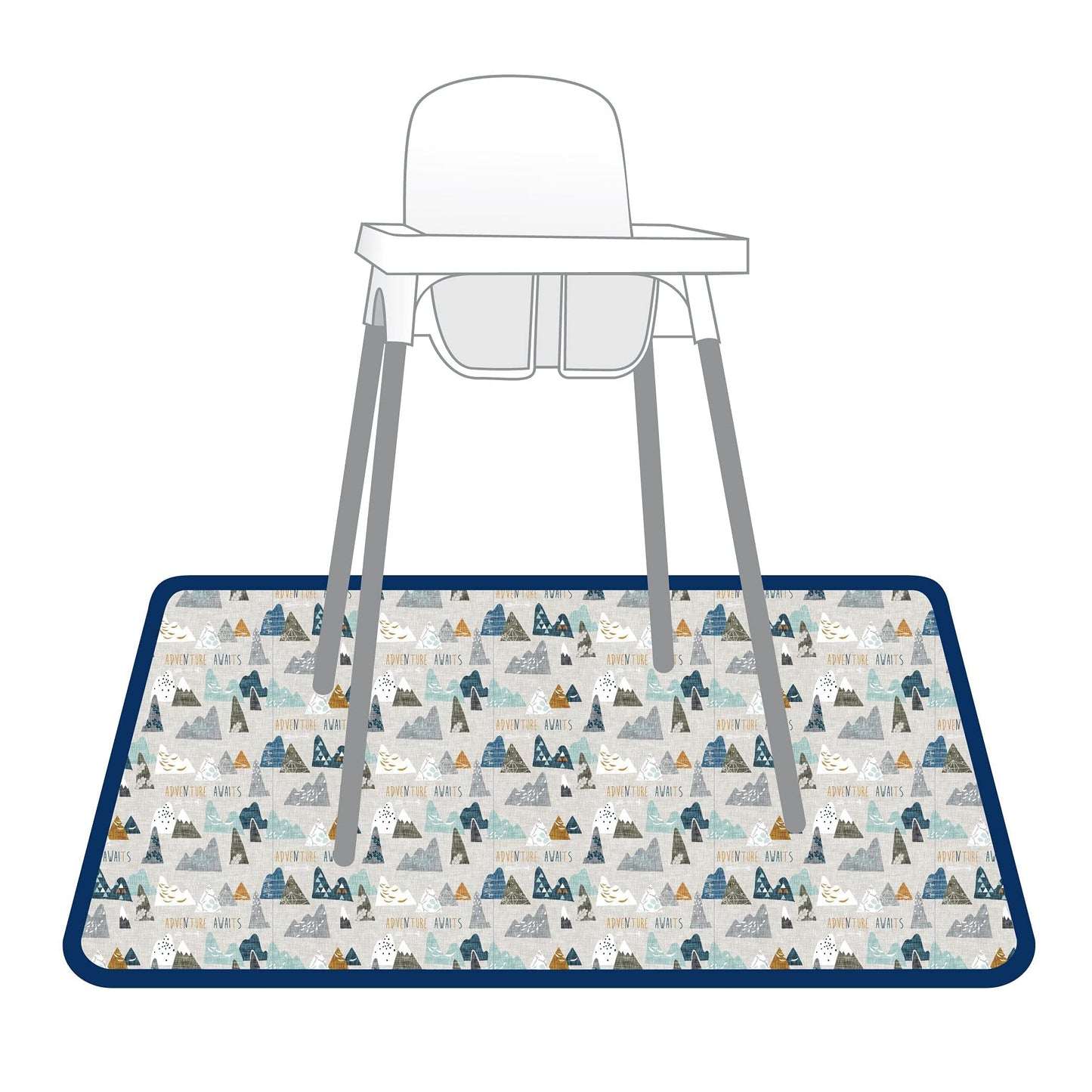 Bapronbaby Adventure Awaits Splash Mat - Waterproof Catch-All For Under High Chairs, Floors, Tables, Playtime Or Arts & Crafts -