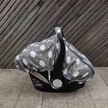 Carseat Cover For Baby, Baby Car Seat Covers For Infant Car Seat, Baby Carrier Cover Canopy, Window In Door Zipper Open, 2 Layer