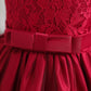 Nnjxd Baby Girls Lace Dress Bowknot Flower Dresses Wedding Pageant Baptism Christening Tutu Gown Size (90) 12-18 Months #Red