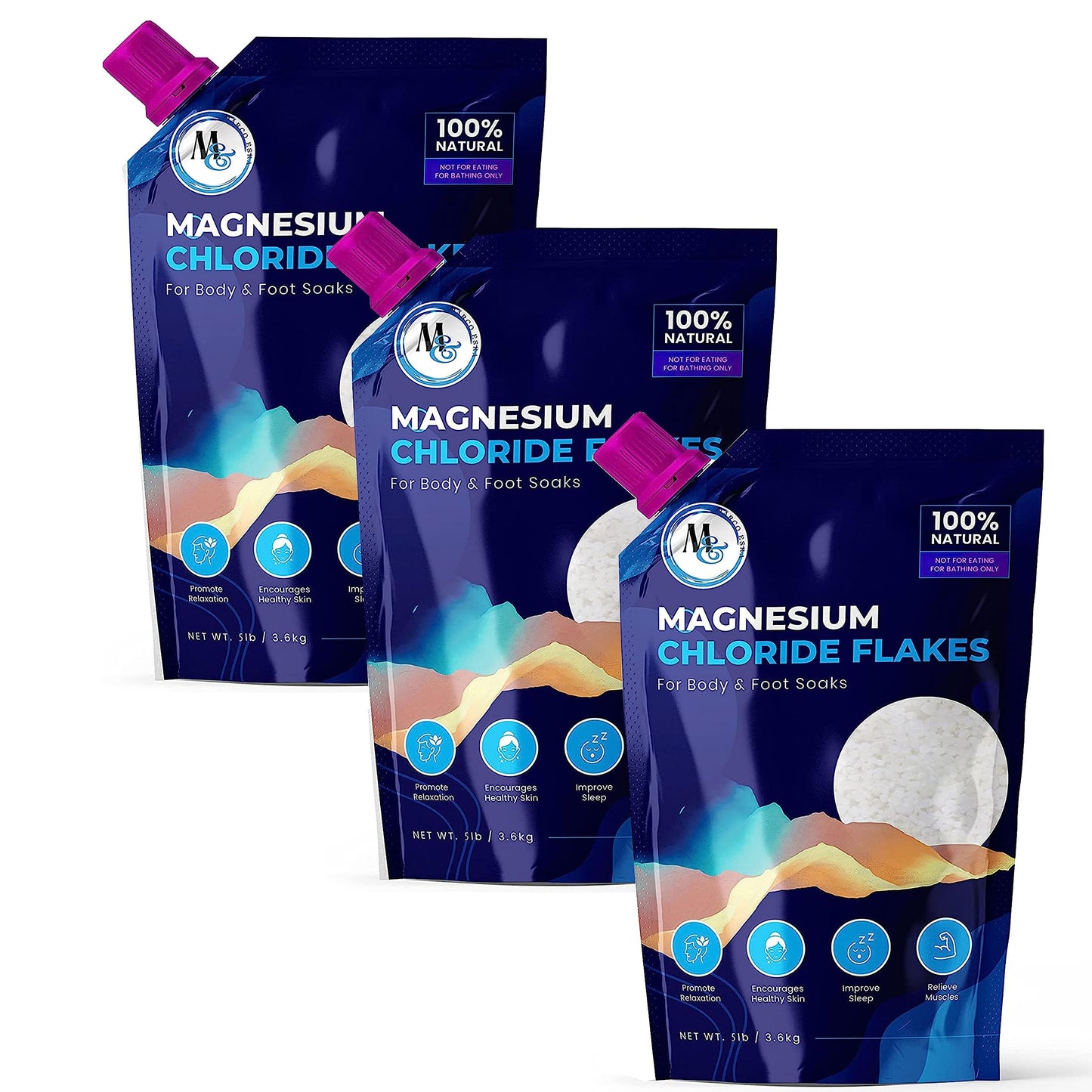 Dead Sea Magnesium Flakes Bath Salts - Superior Alternative To Epsom Salt - Premium Mineral Supplements For Muscle Relief, Aches