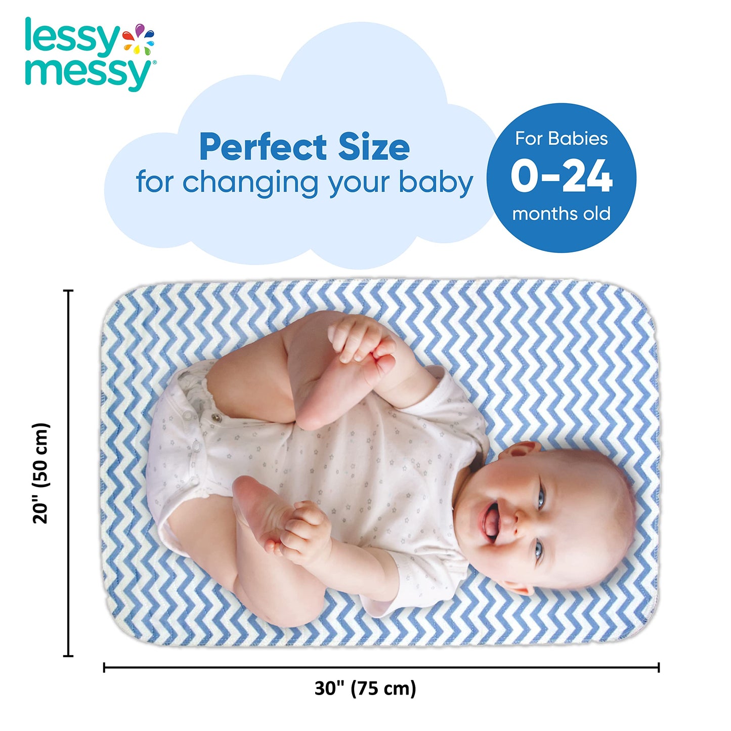 Portable Diaper Changing Mat - Extra Large Waterproof Baby Changing Pad | Machine Washable & Dryer Safe | Wipeable Surface For E