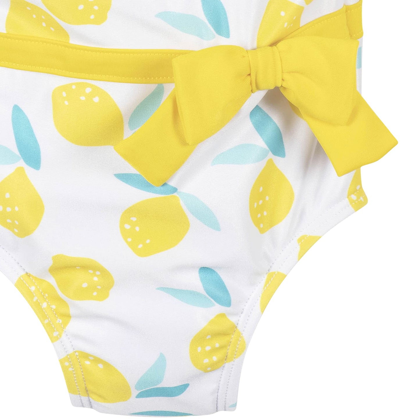 Gerber Girls' One-Piece Swimsuit, White Yellow Lemons, 0-3 Months