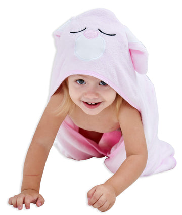 Hiphop Panda Bamboo Hooded Baby Towel - Soft Hooded Bath Towel For Babie, Toddler,Infant, Perfect For Boy And Girl - (Pink Rabbi