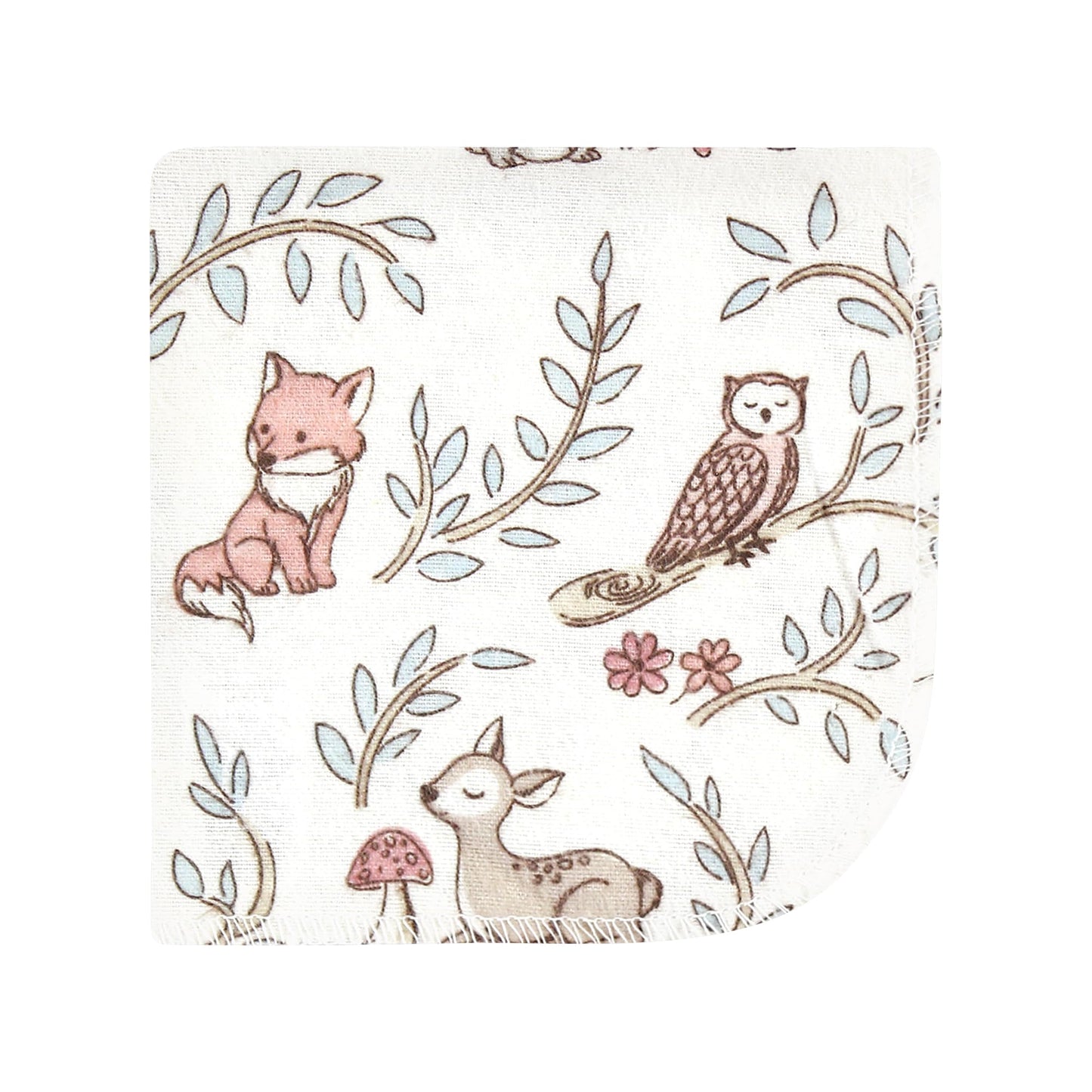 Hudson Baby Unisex Baby Flannel Washcloths, Girl Woodland Pals 10Pk, One Size