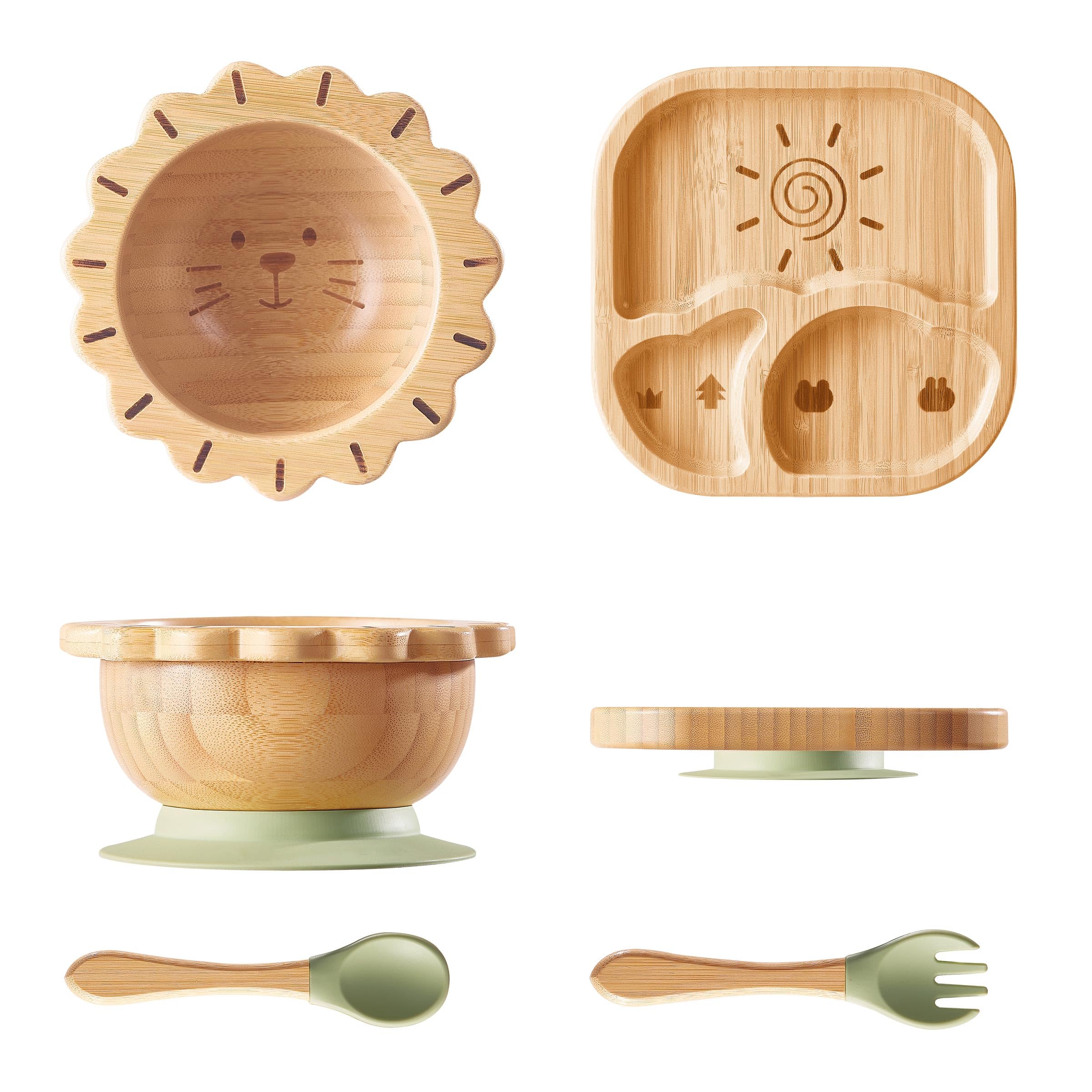 Baby Remember Suction Plates Bowls Set For Baby Toddler Non-Toxic Bamb – Cutebab WBCBBB0DPJSQJQ7