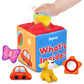 JoyCat Whats Inside Box - Mystery Soft Box with 5 Sensory Objects, Rattle, Crinkle Paper, Mirror - Baby Toys 6-12 Months, Soft 