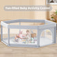 65  65 Inch Stylish Hexagonal Baby Playpen, Soft Play Pen For Babies And Toddlers, Safe Anti-Fall Baby Play Yards, Indoor & Outd