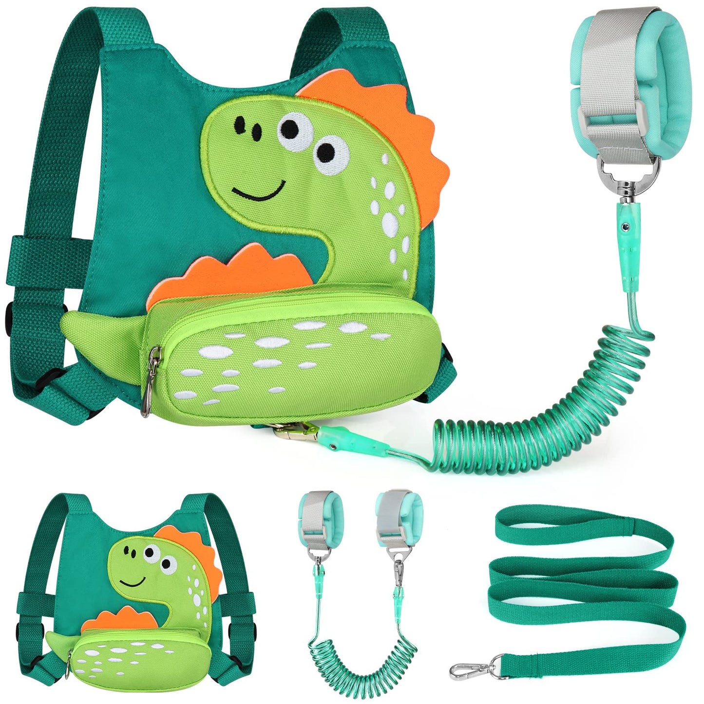 Toddler Harness Leash With Anti Lost Wrist Link, Accmor Cute Dinosaur Kids Harness Children Leash, Adorable Anti Lost Leash Walk