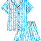 Sylfairy Girls Pajamas Silk PJS Set Bow Satin Sleepwear Short Sleeve Jammies for Kids ButtonDown Nightwear size 78 1012, Blue