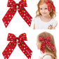 doboi 2 Pcs Christmas Hair Bows with Tails for Girls Handmade Toddler Hair Bows with Alligator Clips 3.9 Inches Glitter Christma