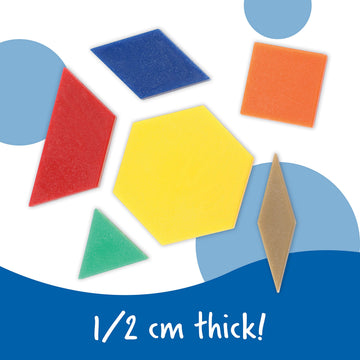 Learning Resources Plastic Pattern Blocks - Set of 250, Ages 3+, Shape Games for Preschoolers, Homeschool Supplies, Shape Manipu